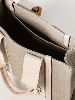 Borsa Woody Chloè in canvas e pelle