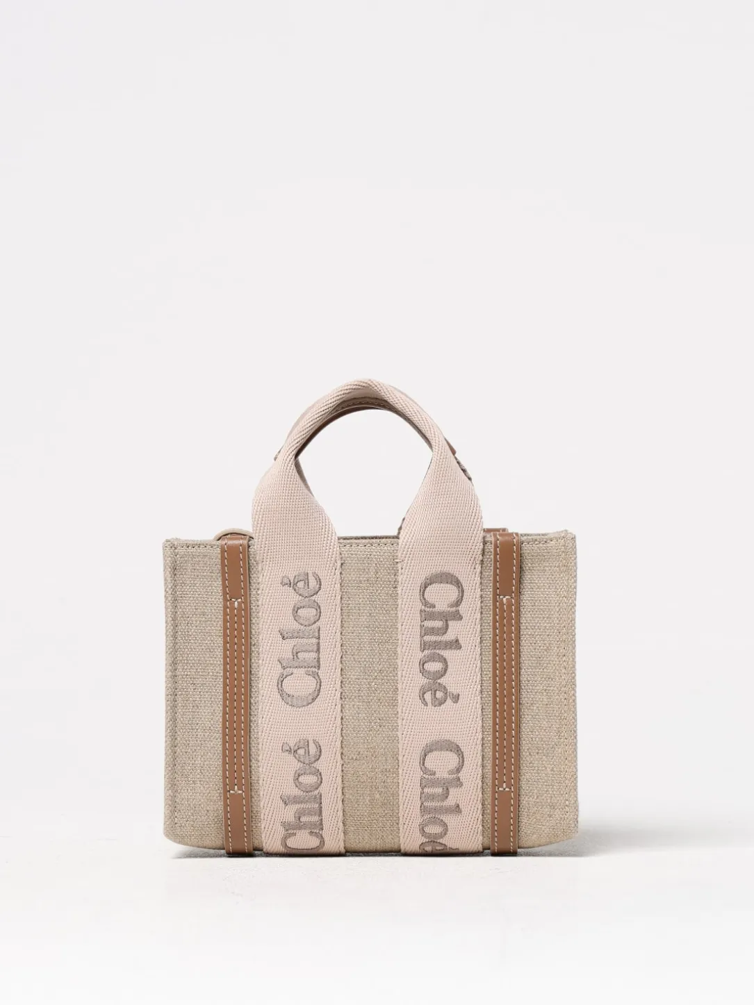 Borsa Woody Chloè in canvas e pelle