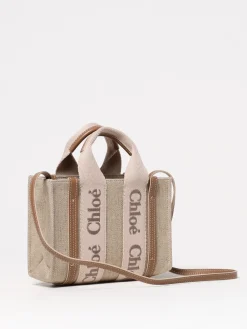 Borsa Woody Chloè in canvas e pelle