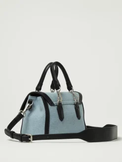 Borsa Yalis Denim XSmall Secret Pon-Pon in denim e pelle sintetica