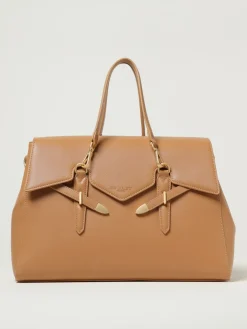 Borsa Yalis Grain Large Secret Pon-Pon in pelle sintetica saffiano