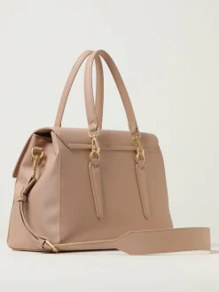 Borsa Yalis Grain Medium Secret Pon-Pon in pelle sintetica saffiano