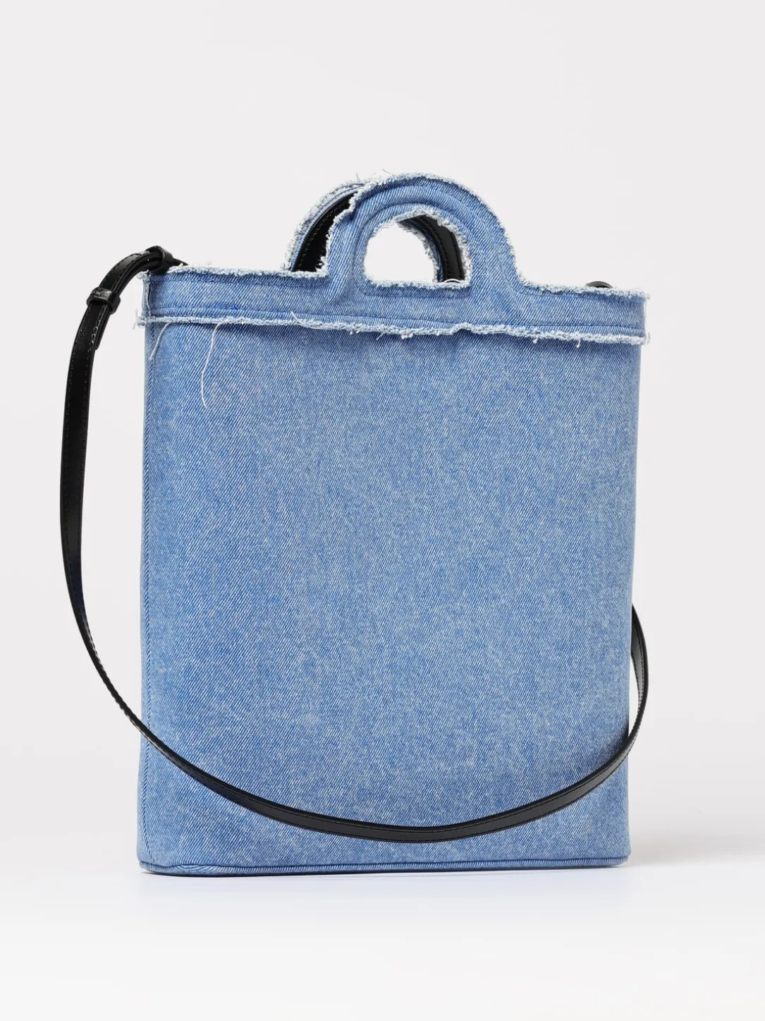 Borse a mano tote in denim con fiori e logo Marni