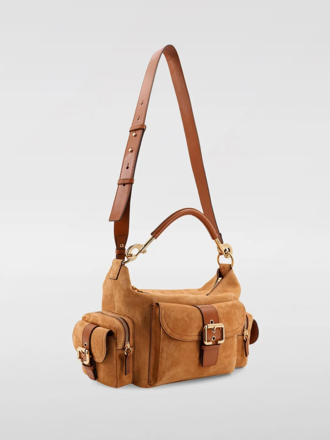 Borse a spalla camera utility Chloé in camoscio