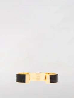 Bracciale Dsquared2 in ottone e pelle stampa cocco