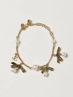 Bracciale Jimmy Choo in ottone con perle sintetiche e charms