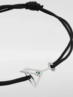 Bracciale Martini Aliita in oro 9kt smaltato e cotone con smeraldo incastonato