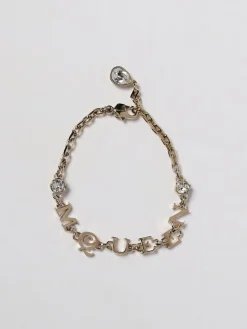Bracciale McQueen in ottone con strass incastonati