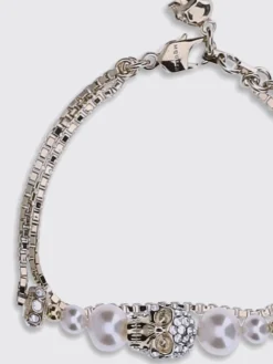 Bracciale McQueen in ottone con strass