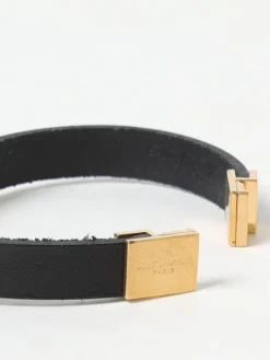 Bracciale Saint Laurent in pelle ed ottone