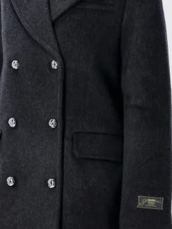 Caban doppiopetto Ganni in misto lana