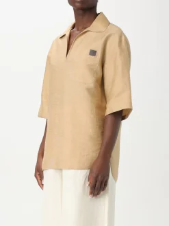 Camicia a polo Max Mara in tela di lino