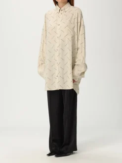 Camicia Balenciaga in viscosa con stampa logo