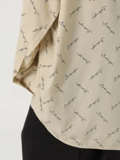 Camicia Balenciaga in viscosa con stampa logo
