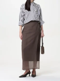 Camicia Brunello Cucinelli in cotone e seta a righe