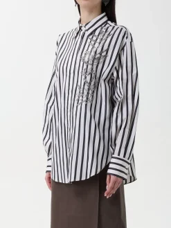 Camicia Brunello Cucinelli in cotone e seta a righe