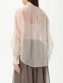 Camicia Brunello Cucinelli in seta con applicazione