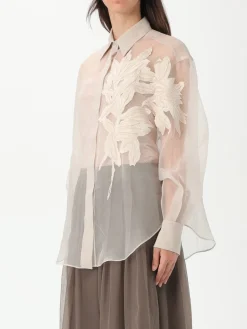 Camicia Brunello Cucinelli in seta con applicazione