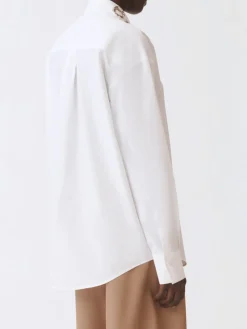 Camicia classica Fabiana Filippi in cotone con strass