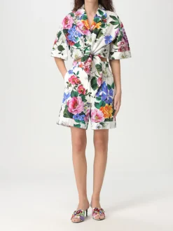 Camicia cropped Dolce & Gabbana in cotone con stampa floreale