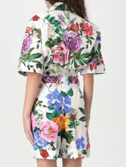 Camicia cropped Dolce & Gabbana in cotone con stampa floreale