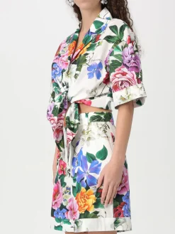 Camicia cropped Dolce & Gabbana in cotone con stampa floreale