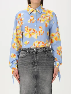 Camicia cropped Moschino Jeans in cotone stampato