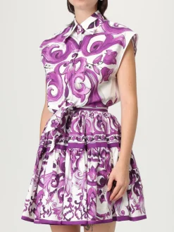 Camicia Dolce & Gabbana in cotone con stampa Maiolica