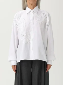 Camicia Ermanno Scervino in cotone con inserti in pizzo