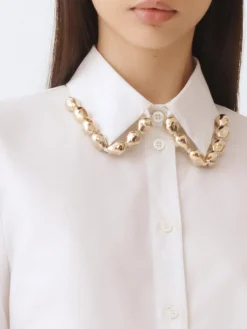 Camicia Fabiana Filippi in cotone con inserti in metallo