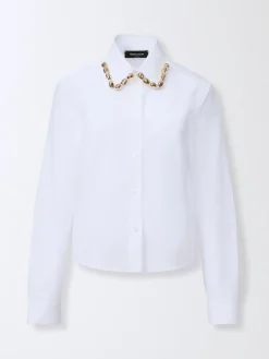 Camicia Fabiana Filippi in cotone con inserti in metallo