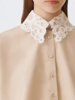 Camicia Fabiana Filippi in cotone con inserto in pizzo