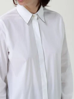 Camicia in cotone classica con monile Brunello Cucinelli