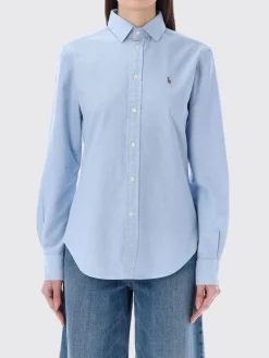 Camicia in cotone con logo ricamato Polo Ralph Lauren