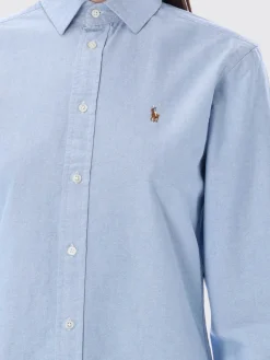 Camicia in cotone con logo ricamato Polo Ralph Lauren