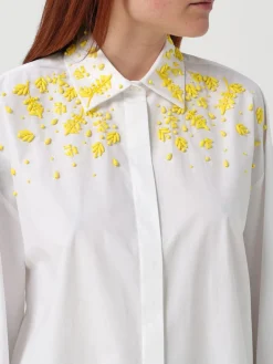Camicia MSGM in cotone con strass ricamati