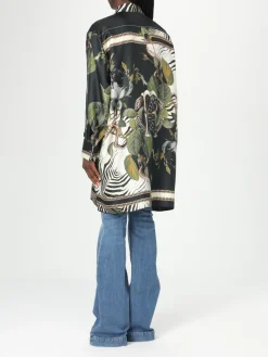 Camicia Roberto Cavalli in seta con stampa grafica