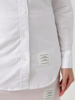 Camicia slim in cotone con logo Thom Browne