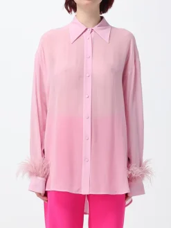 Camicia trasparente Pinko con piume