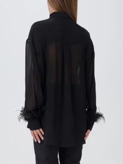 Camicia trasparente Pinko con piume