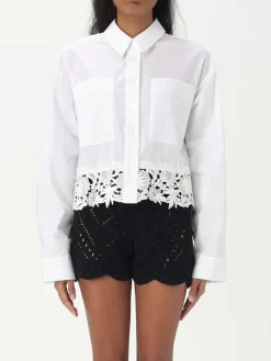 Camicia Twinset in cotone con inserti in pizzo