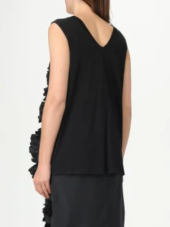 Canotta in cotone con rouches Meimeij