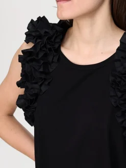 Canotta in cotone con rouches Meimeij