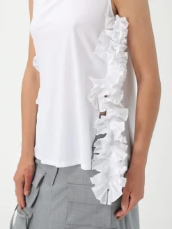 Canotta in cotone con rouches Meimeij