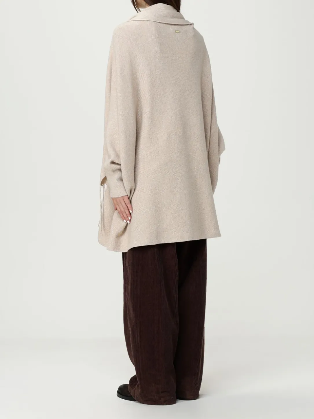 Cappa Barbour in misto lana con frange