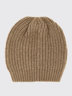 Cappello Brunello Cucinelli in cashmere a coste con paillettes ricamate