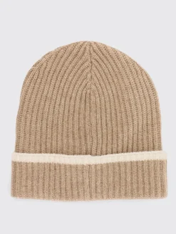 Cappello Brunello Cucinelli in cashmere a coste con monile