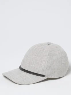Cappello Brunello Cucinelli in cotone e lino con monile