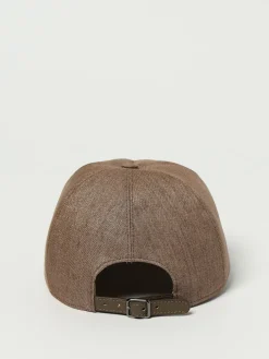 Cappello Brunello Cucinelli in cotone con logo ricamato