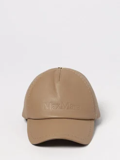 Cappello da baseball con logo Max Mara in pelle
